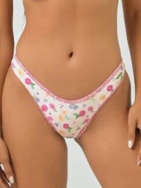 Blackbough Fiona High Rise Cheeky Bikini Bottom in Sweet Rose Size XXL